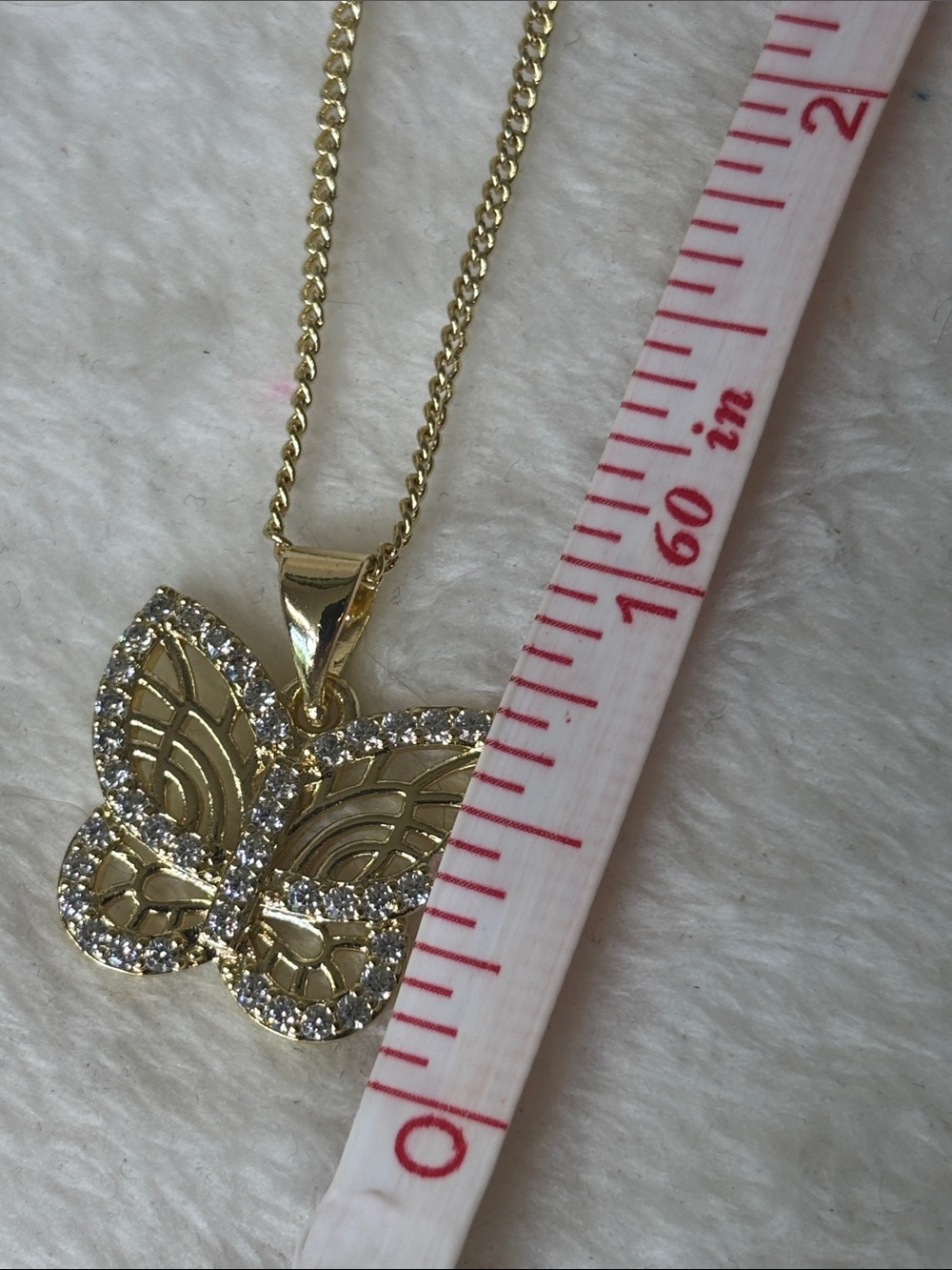AAA CZ Butterfly Pendant 18k Yellow Gold Filled - Picture 5 of 5
